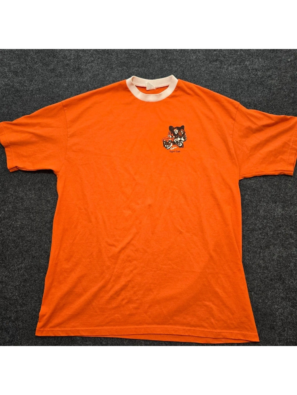 Vintage Boy Scouts Tiger Cub T Shirt Large Orange Ringer Tee BSA Uniform Camp